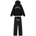 Sp5der Rhinestone Black Hoodie Tracksuit