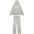 Sp5der Grey Rhinestone Tracksuit Set