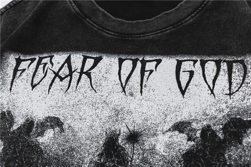 FEAR OF GOD FOG Vintage Washed Print Loose Crew Neck Unisex Tee