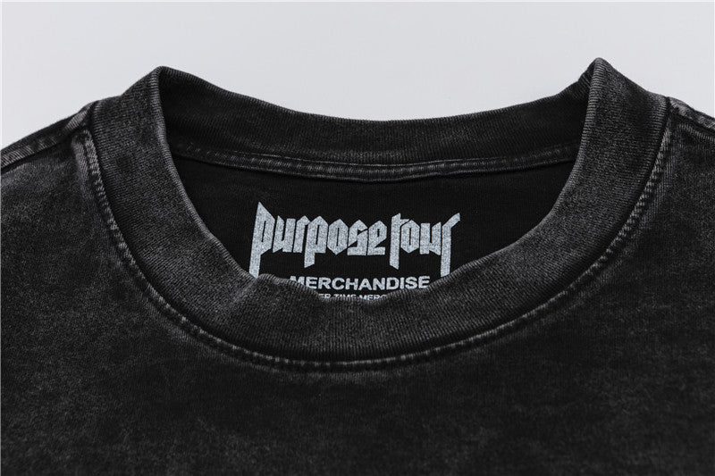 FEAR OF GOD ESSENTIALS Justin Bieber Purpose Tour Vintage Wash Portrait T‑Shirt